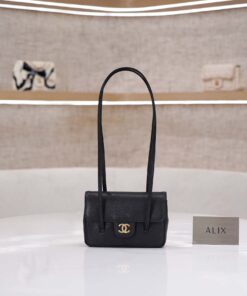 CHANEL 26P PREPPY COCO - MINI - BLACK - GRAINED SHINY CALFSKIN - GOLD