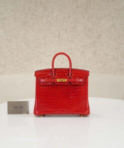 HERMES BIRKIN 25 - BRAISE - CROCODILE - GHW