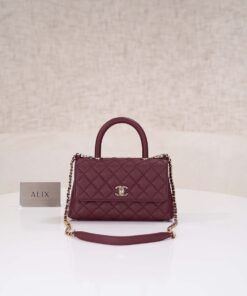 CHANEL COCO - SMALL - BURGUNDY - CAVIAR - GOLD CHAMPAGNE