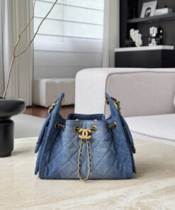 CHANEL 25 – MINI – BLUE – DENIM – AGED GOLD
