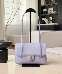 CHANEL 26P PREPPY COCO - SMALL - LIGHT PURPLE - GRAINED SHINY CALFSKIN - GOLD