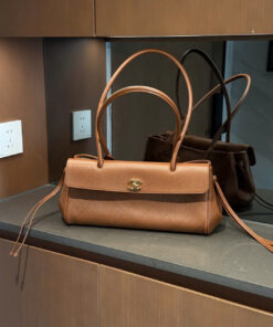 CHANEL BOWLING 26S - BROWN - GRAINED CALFSKIN - GOLD