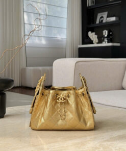 CHANEL 25 – MINI – GOLD – METALLIC GRAINED CALFSKIN – GOLD