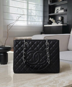 CHANEL GRAND SHOPPING TOTE – BLACK – CAVIAR – SILVER