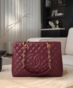 CHANEL GRAND SHOPPING TOTE – BURGUNDY – CAVIAR – GOLD