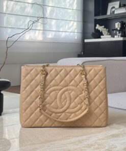 CHANEL GRAND SHOPPING TOTE – BEIGE – CAVIAR – GOLD