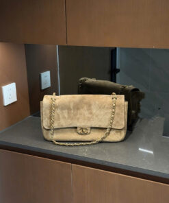 CHANEL 26S FLAP BAG - BEIGE - SUEDE - GOLD