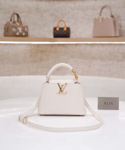 LV CAPUCINES – MINI – WHITE – TAURILLON – GOLD