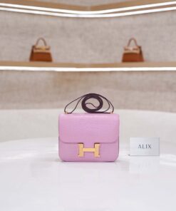 HERMES CONSTANCE – 19 – BUBBLE GUM  – ALLIGATOR – GHW