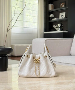 CHANEL 25 – MINI – WHITE – CAVIAR – GOLD
