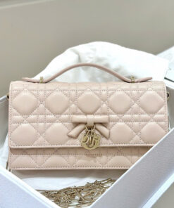 DIOR MISS MINI BAG – LINGERIE PINK – LAMBSKIN – GOLD