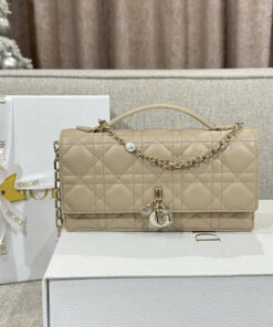 DIOR MISS MINI BAG – POWDER BEIGE – LAMBSKIN – GOLD