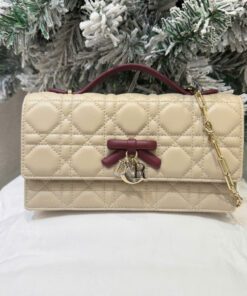 DIOR MISS MINI BAG – TRENCH & HERMITAGE RED – LAMBSKIN – GOLD