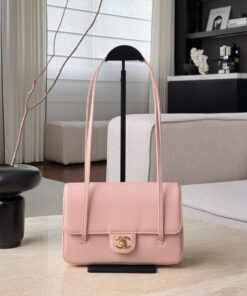 CHANEL 26P PREPPY COCO - SMALL - LIGHT PINK - GRAINED SHINY CALFSKIN - GOLD