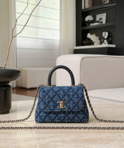 CHANEL COCO - MICRO - DARK BLUE - DENIM - GOLD CHAMPAGNE