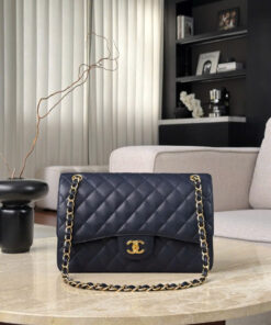 CHANEL CLASSIC – 30 – DARK BLUE – CAVIAR – GOLD