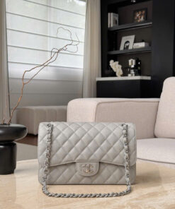 CHANEL CLASSIC – 30 – GRAY – CAVIAR – SILVER