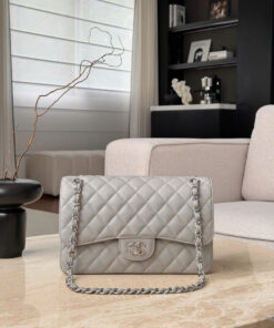 CHANEL CLASSIC – 30 – GRAY – CAVIAR – SILVER