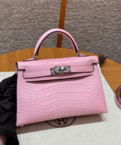 HERMES KELLY – MINI – ROSE SAKURA – ALLIGATOR – PHW