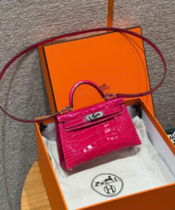 HERMES KELLY – MINI – FUSHSIA – ALLIGATOR – PHW