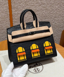 HERMES BIRKIN 20 FAUBOURG -NOIR - MADAME & ALLIGATOR - PVDHW