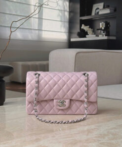 CHANEL CLASSIC – 25 – ROSE SAKURA – LAMBSKIN – SILVER