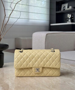 CHANEL CLASSIC – 25 – YELLOW – LAMBSKIN – SILVER