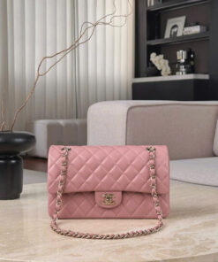 CHANEL CLASSIC – 25 – PINK – LAMBSKIN – GOLD CHAMPAGNE