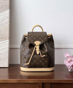 LV MONTSOURIS BACKPACK - PM - BROWN - MONOGRAM CANVAS - GOLD