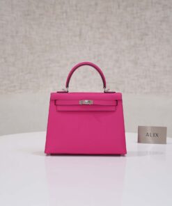 HERMES KELLY – 25 – ROSE MEXICO – EPSOM – PHW
