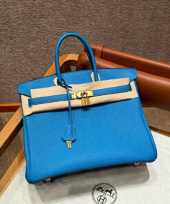 HERMES BIRKIN - 35 - BLUE FRIDA - TOGO - GHW