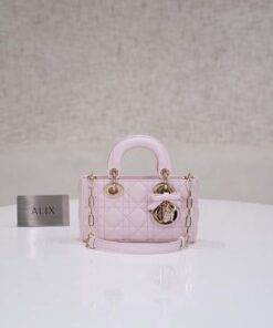 DIOR LADY D-JOY – MINI – SOUPIR PINK – LAMBSKIN – GOLD