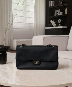 CHANEL MAXI FLAP BAG – SMALL – BLACK – GRAINED CALFSKIN – GOLD