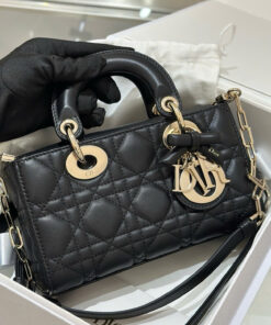 DIOR LADY D-JOY – MINI – BLACK – LAMBSKIN – GOLD