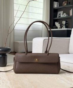 CHANEL 26S SHOPPING BAG - SMALL - BROWN - GRAINED CALFSKIN – GOLD