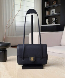 CHANEL 26P PREPPY COCO – SMALL – DARK BLUE – GRAINED SHINY CALFSKIN – GOLD