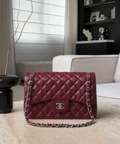 CHANEL CLASSIC – 30 – BORDEAUX  – CAVIAR – SILVER