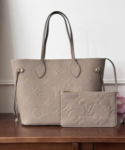 LV NEVERFULL – MM – TOURTERELLE GRAY – MONOGRAM EMPREINTE – GOLD