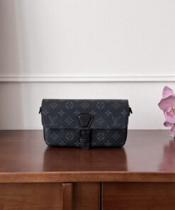 LV MONTSOURIS WEARABLE WALLET - BLACK - MONOGRAM ECLIPSE CANVAS - BLACK