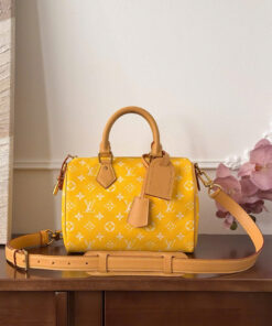 LV SPEEDY BANDOULIÈRE – 25 – JAUNE MAT – MONOGRAM CANVAS – GOLD