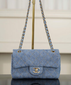 CHANEL MAXI FLAP BAG – MINI – BLUE – DENIM – GOLD CHAMPAGNE