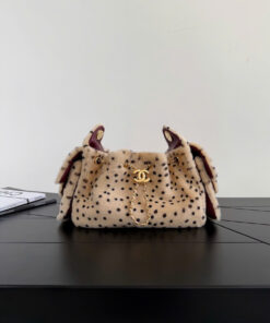 CHANEL 25 – MINI – BEIGE & BLACK – LAMBSKIN – GOLD