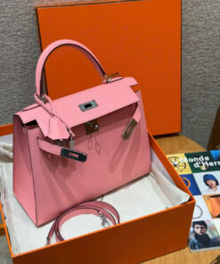 HERMES KELLY - 28 - ROSE CONFETTI - EPSOM - PHW