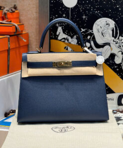 HERMES KELLY - 28 - DEEP BLUE - EPSOM - GHW