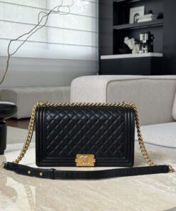 CHANEL BOY – LARGE – BLACK – LAMBSKIN – GOLD