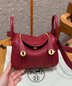 HERMES LINDY – MINI – ROUGE GRENAT – CLEMENCE – PHW