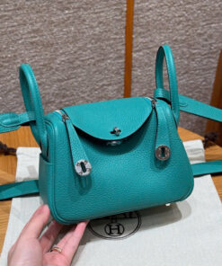 HERMES LINDY – MINI – VERT VERONE – CLEMENCE – PHW