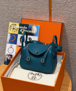 HERMES LINDY – MINI – VERT BOSPHORE – CLEMENCE – PHW