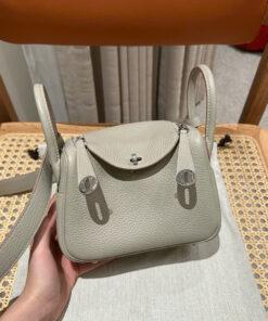 HERMES LINDY – MINI – GRIS PERLE – CLEMENCE – PHW