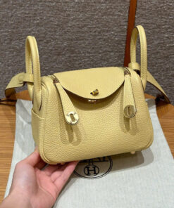 HERMES LINDY – MINI – JAUNE POUSSIN – CLEMENCE – GHW